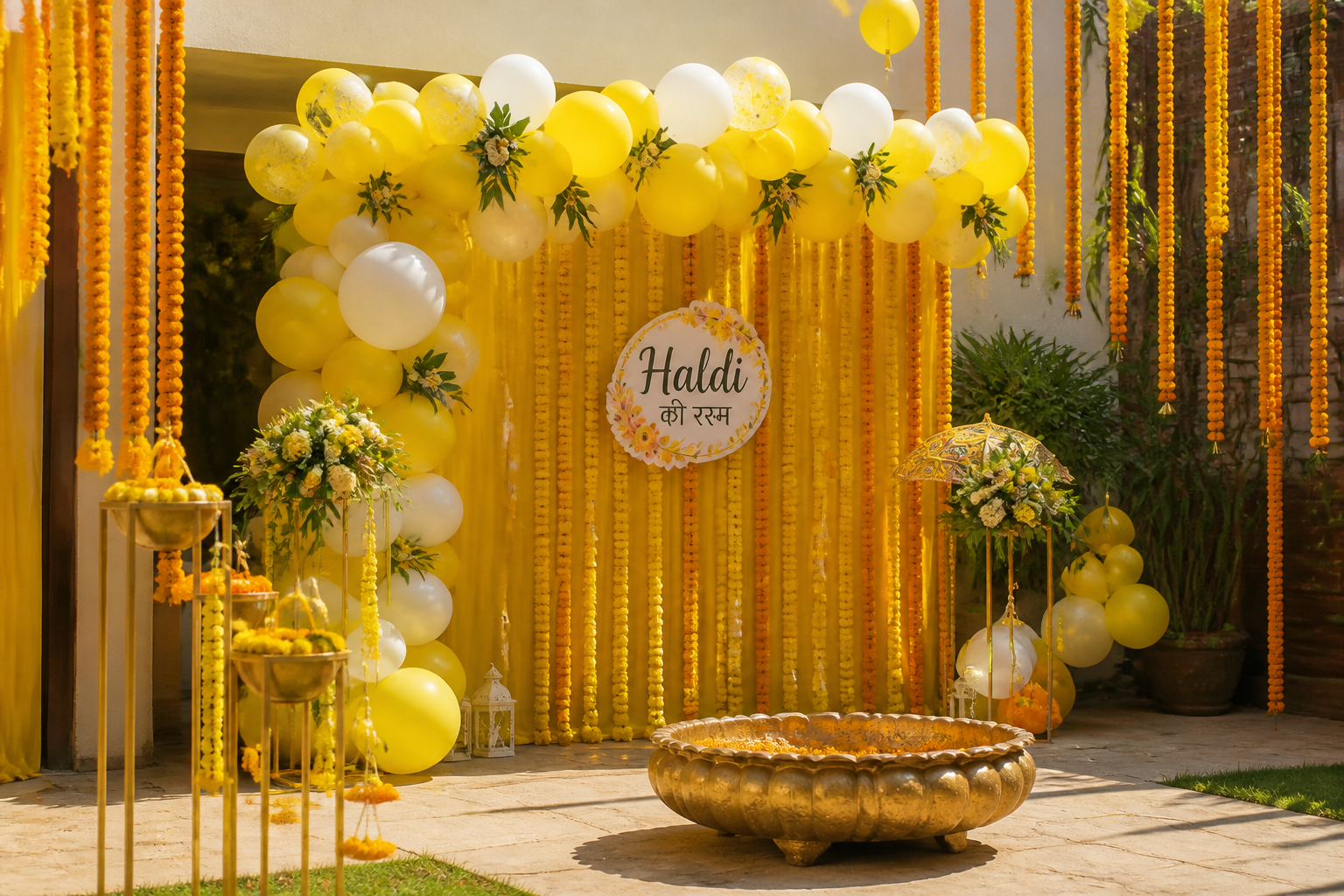 Haldi Marigold Celebration Decor